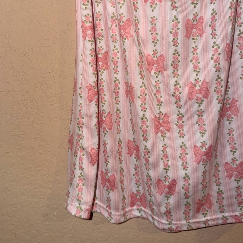 SHABBY CHIC Pink Floral Bow Ruffle Strap Nightgown- BNWT - Picture 4 of 10